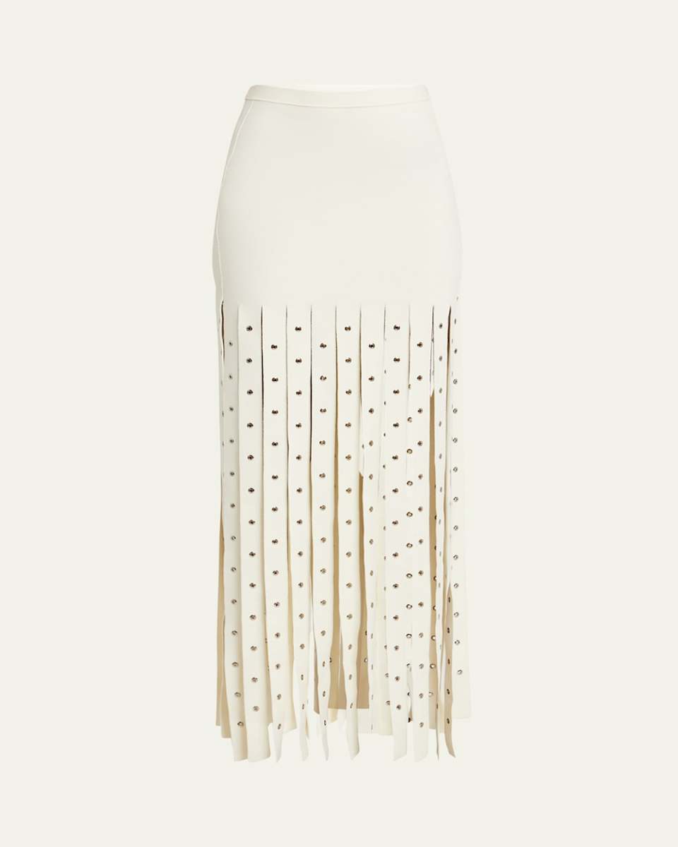 Effe Paneled Compact Viscose Knit Skirt